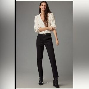 PILCRO UTILITY SLIM STRAIGHT-LEG CARBON BLACK PANTS